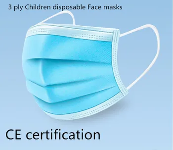 

CE Certification Protective Masks 3 ply Children Students disposable Face masks in stock breathable Meltblown cloth Mask 50pcs
