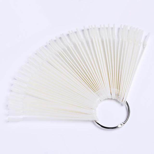 False Nail Tips Fan Nature Nail Art Round Full Cover Display Practice Tools Fake Nails Manicure Acrylic UV Gel Polish