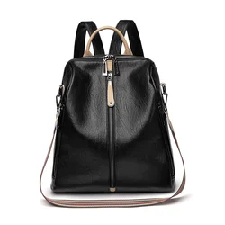 Women's Backpack shoulder bag Black leather Mini Small cut girl Bag for Designer 2020 Motorcycle Travel Diaper Handbag