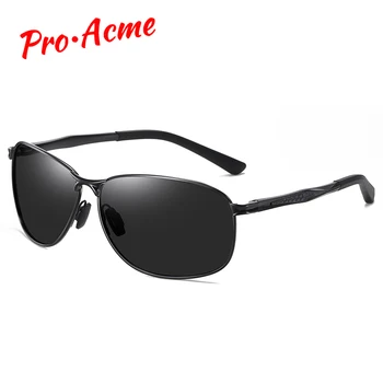 

Pro Acme Aluminium Magnesium Rectangle Sports Polarized Sunglasses Men Glasses for Driving Black Lens Sun Glasses Shades PC1613