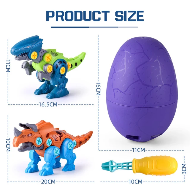 Diy Disassembly Assembly Dinosaur Blocks Toys Early Educational Nut Screwing Egg with Screwdriver for 3-7 Year Old Birthday Gift 3