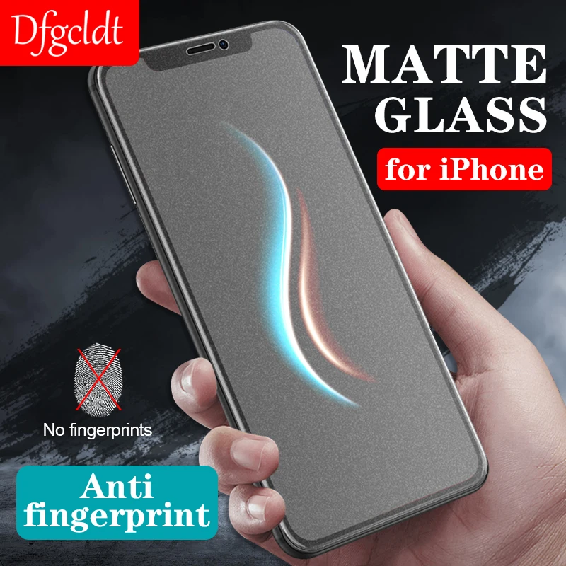 

No Fingerprint Matte Tempered Glass for iPhone 11 Pro XS Max Frosted Screen Protector for iPhone XR 8 7 6 Plus Protector Film