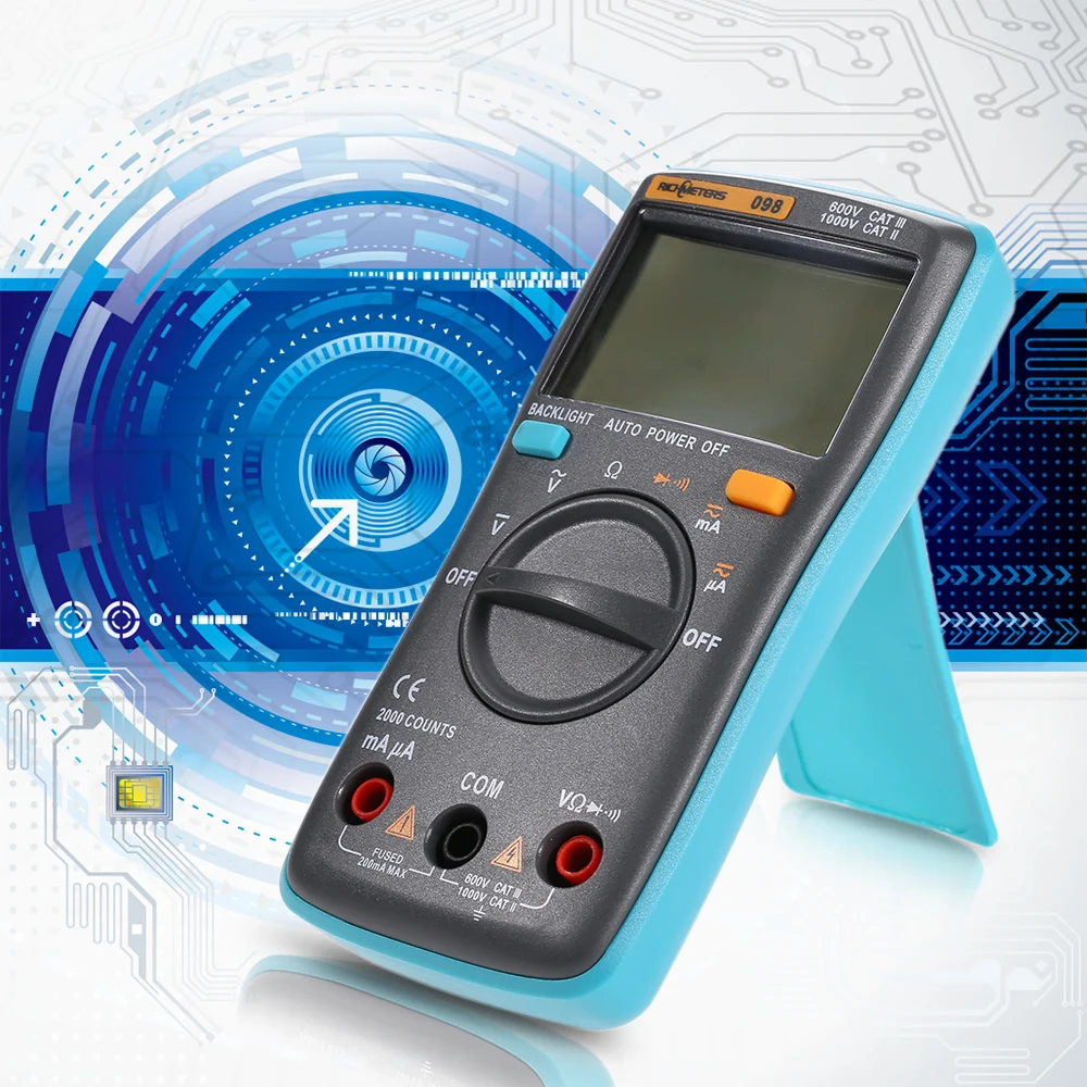 Цифровой мультиметр RICHMETERS RM098 тестер DMM постоянный ток напряжение сопротивление