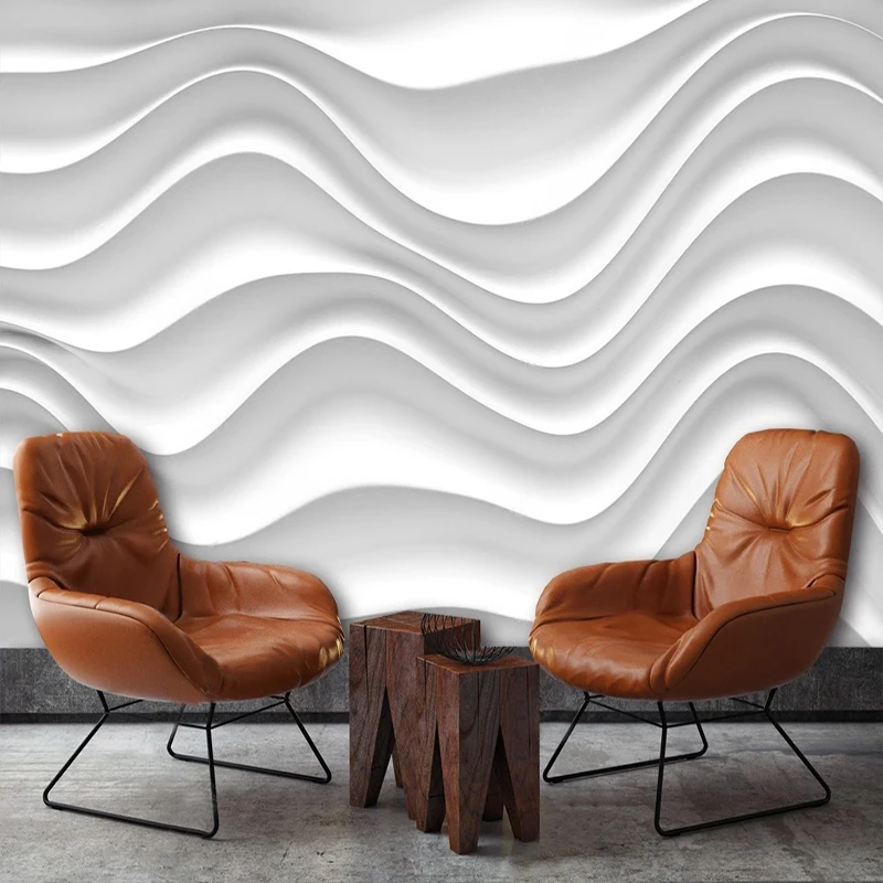3D Wallpaper White European Style Wave Pattern Covering Wall Painting Living Room Bedroom Backdrop Home Decor Papel De Parede
