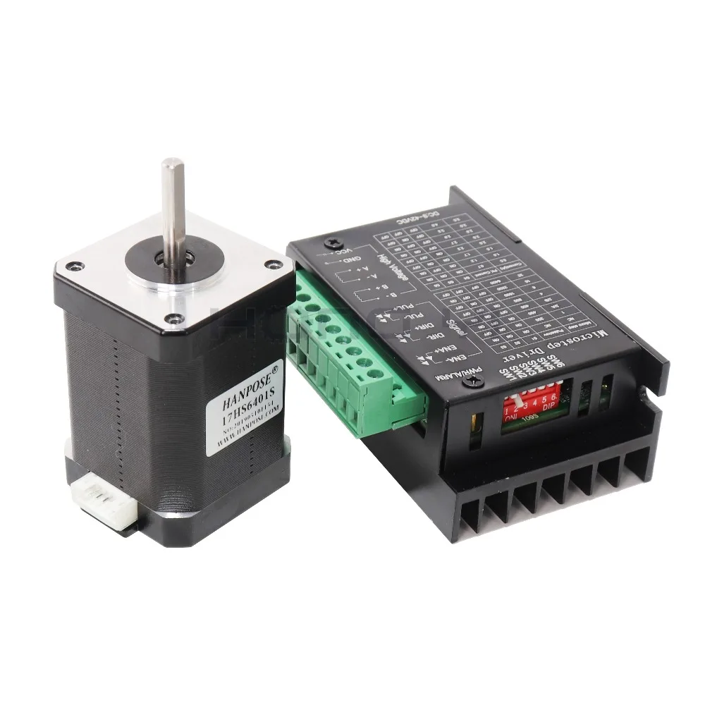 Free shipping 17HS6401s 4-lead 42BYGH 1.7A 70N.cm Nema 17 Stepper Motor driver TB6600 42 motor CE CNC Laser and 3D printer motor