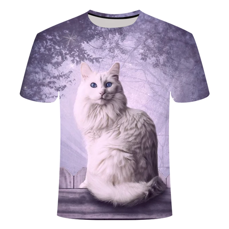 Футболка брендовая футболка с рисунком кота для мужчин и женщин футболка хип-хоп крутая 3DT футболка с животными Панк Унисекс Новая летняя футболка с короткими рукавами