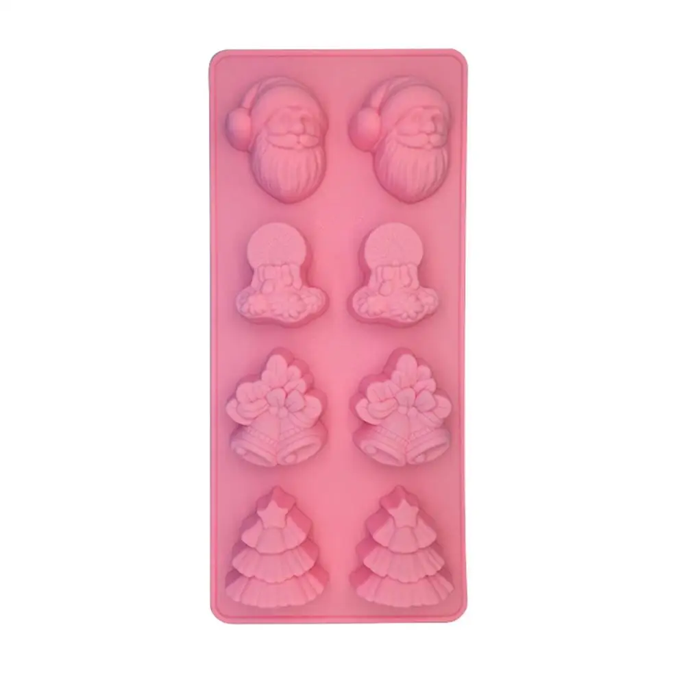 8 Hole Silicone Mold Christmas Santa Claus Bell Tree Handmade Soap Baking Cake | Дом и сад