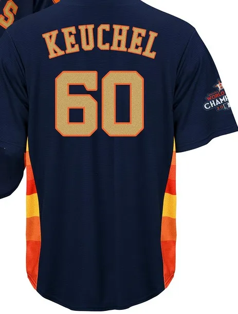 А+++ качество для мужчин золото Хьюстон 34 Ryan 41 Peacock 43 Lance McCullers 50 Charlie Morton 60 Keuchel Джерси - Цвет: For men
