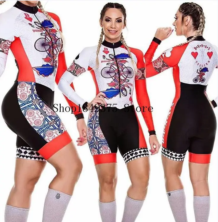 2020 Pro Team триатлон костюм женский длинный рукав Велоспорт Джерси Skinsuit комбинезон