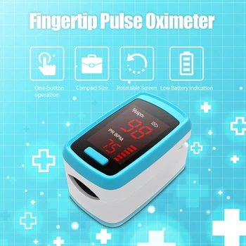 

Digital Fingertip Pulse Oximeter LED Sensor Saturation SpO2 Monitor Measurement Meter Beep Sound for Nursing Home
