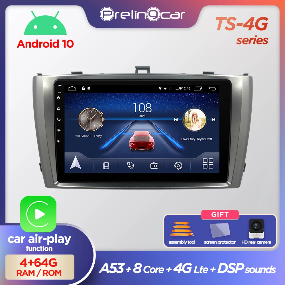 Автомагнитола Prelingcar 2DIN Android 10 без DVD мультимедийный видеоплеер GPS навигация для