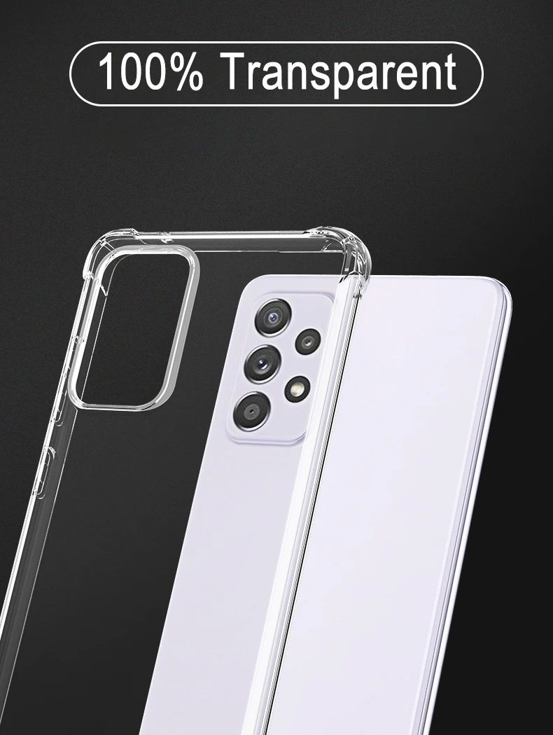 Shockproof Clear Soft Case For Samsung Galaxy A72 A52 A32 A22 A71 A51 5G A31 A21 A70 A50 A30 A20 Silicone Case Cover Ultra Thin samsung cute phone cover