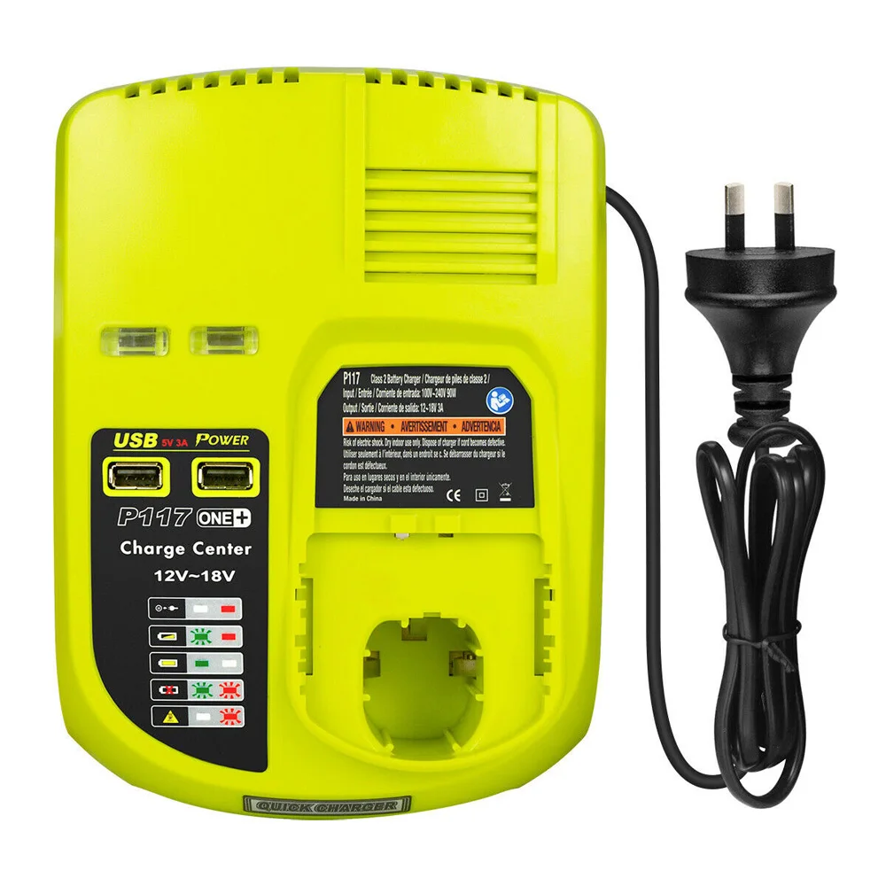 

Li-ion NiCad Battery Charger P108 P117 For Ryobi 12V-18V Ni-CD Ni-MH US/AU/EU Battery Charger Ryobi One Plus 18V Tool