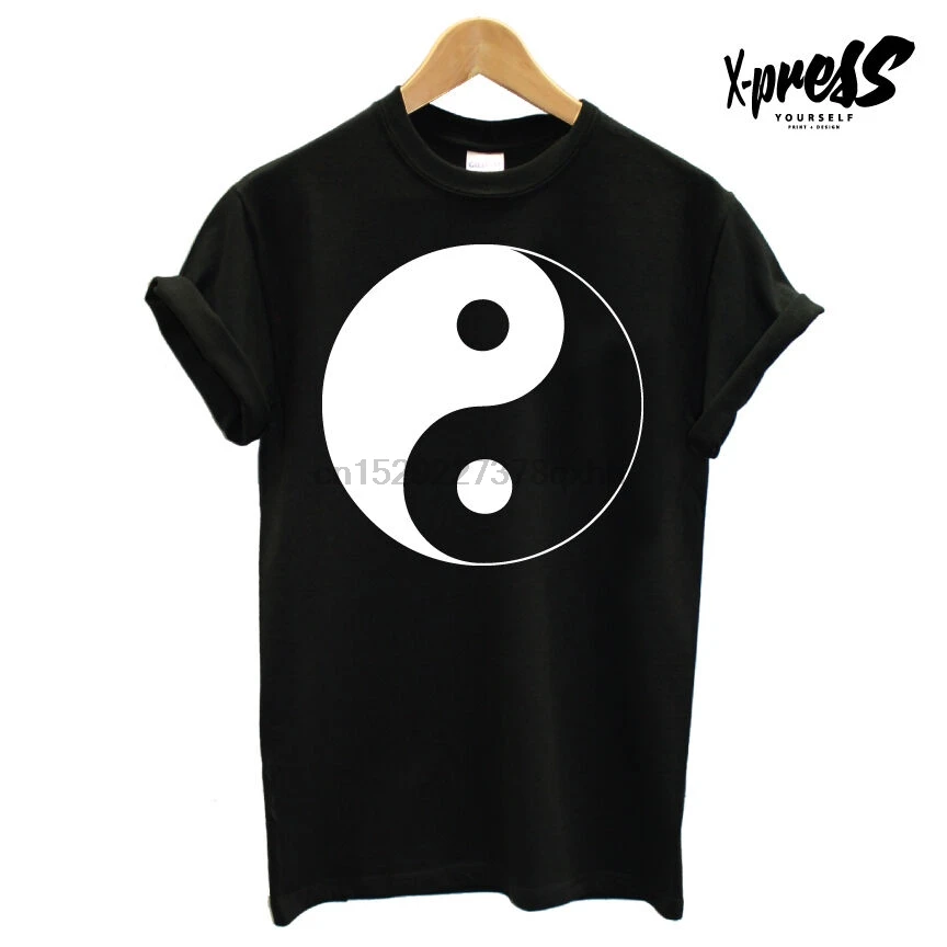 Черная Мужская футболка с принтом Инь Янь мир любовь хороший исполь религия SWAG