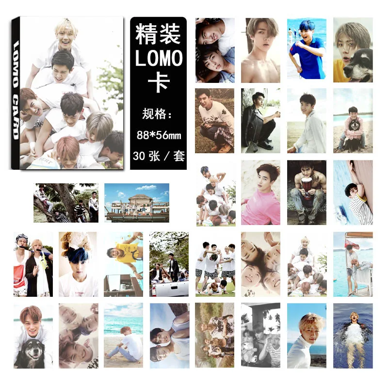 30Pcs/set KPOP EXO Photocard Team 11 Album Universe The War Collection HD kpop EXO Photo Card Self Made LOMO Card