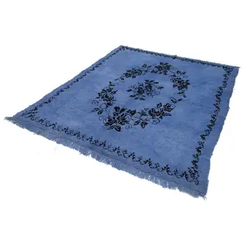 

208x245 Cm Blue Handmade Vintage Tulu Rug-7x8 Ft
