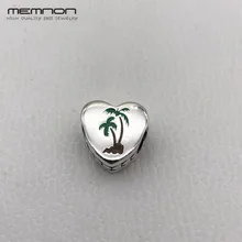 S925 Флорида эксклюзивный пальмовое сердце подвески серебряные бусины 925 пробы браслет ожерелье DIY для женщин подарок хорошее ювелирное изделие