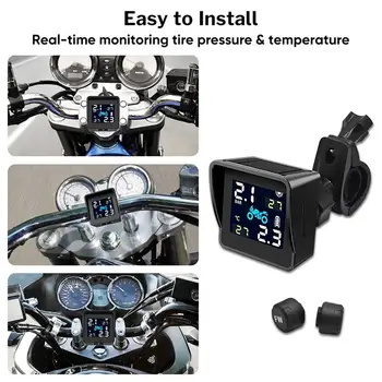 

Waterproof Motorcycle Real Time Tire Pressure Monitoring System Tpms Wireless External Sensors Tire Detection Monitor
