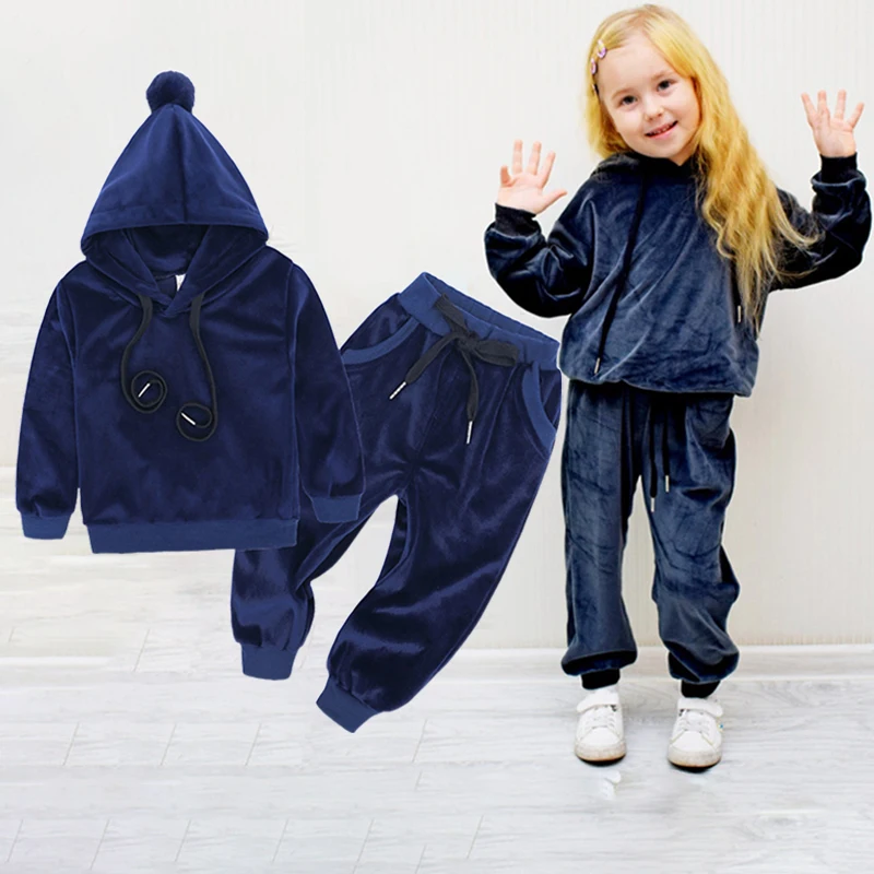 baby set Spring Autumn Baby Boys Clothes coat And Pants 2Pcs velvet Girls Suits Children Sets child Tracksuits | Детская одежда и
