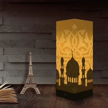 

USB LED Night Light Muslim Architectural Style Pattern 3D Shadow Lamp Decoration R9JC