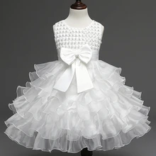 Новые милые платья для маленьких девочек на день рождения, свадьбу, платье принцессы без рукавов для девочек, платье для крещения, Детские Платья с цветочным рисунком