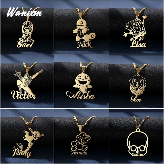 Necklaces & Pendants Jewelry Stainless Steel Pendant Jewelry Earrings Girls  Initial Necklaces Ages 5-7 Custom Necklace Name - AliExpress