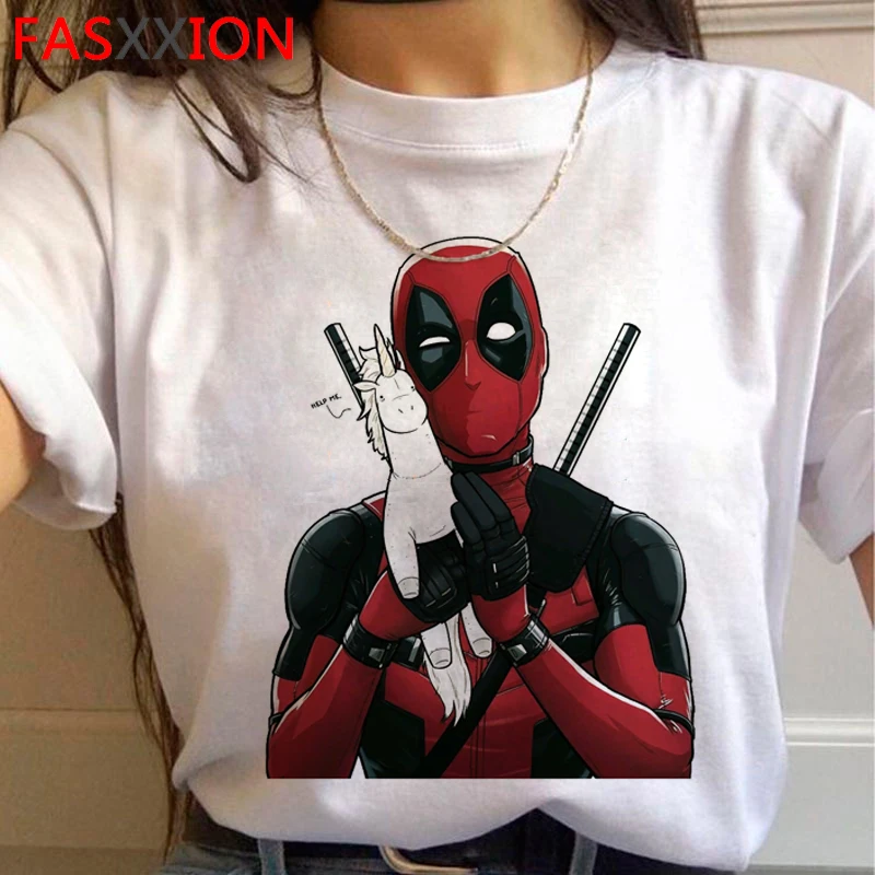 Deadpool With A Unicorn Funny T-Shirt Women's Sizes
