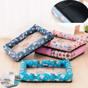 

2020 Pet bed breathable soft pet bed kennel dog summer heat dissipation rectangular cat puppy portable cat and dog suppliesDI001