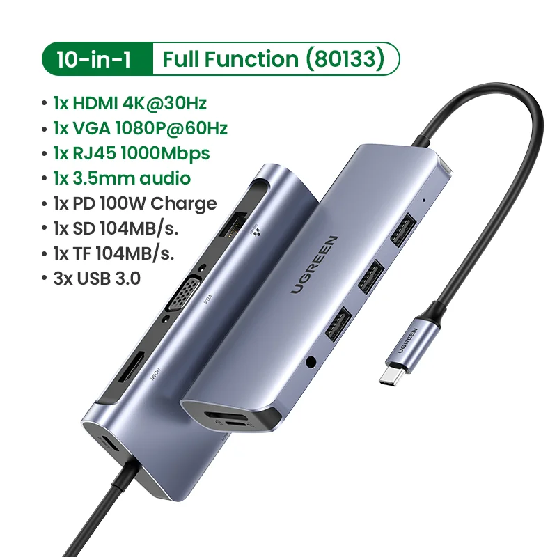 UGREEN Hub USB-C 10in1 Multifonction MacBook Pro, IPad Pro, Microsoft  Surface, Android - Alger Algérie