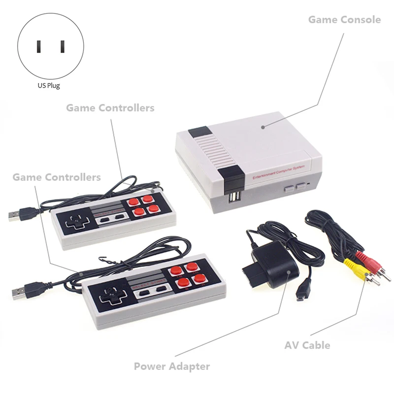 NES-620 Мини ТВ игровая консоль 8 бит Ретро видео игровая консоль встроенный 620 игр Ручной игровой плеер лучший подарок США штекер