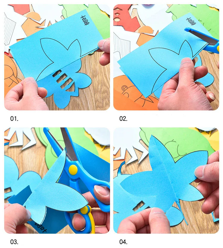 120 шт DIY Мультфильм цветная бумага резка детский сад ручные игрушки складные и режущие Развивающие игрушки для детей