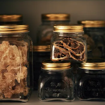 

Transparent Glass Seasoning Teapot Storage Tank Storage Bottle Home Decoration Food Container Kitchen Storage Tool