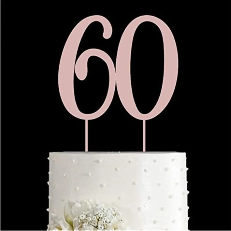 

Mirror Rose Gold Number 60 Acrylic Birthday Cake Topper 60th Birthday Cake Topper Wedding Anniversary Party Decoration