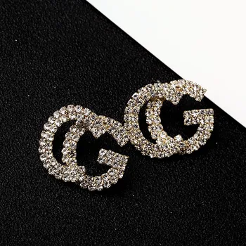

2020 Letter CG Jewelry Unique Design Luxury Rose Gold Color Multi Cz Micro Pave Setting Earrings For Women