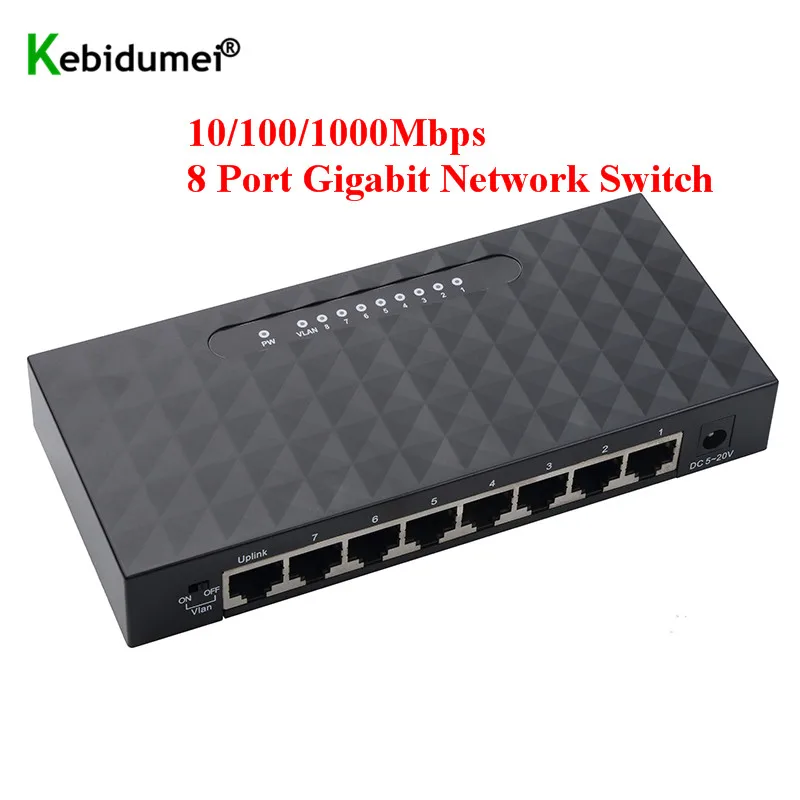 Коммутатор сетевой Kebidu 100 Мбит/с 8 портов разветвитель Ethernet RJ45