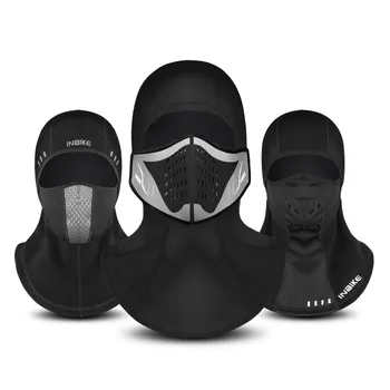 

Cycling Breathable Fleece Full Face Scarf Filter Mask with Filter layer Winter Neck Cap Windproof Cycling Dustproof Facial Masks