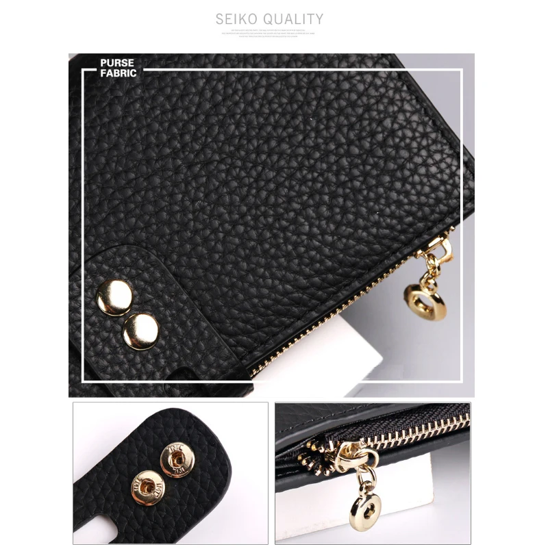 Fashion Genuine Leather Wallet Coin Purse Girl Women Wallets With Phone Case Long Clutch Bags Female Card Holder Cartera Mujer