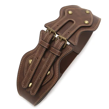 

Women's Vintage Faux Leather Elastic Stretch Buckle Wide Waist Belt Waistband LX9E