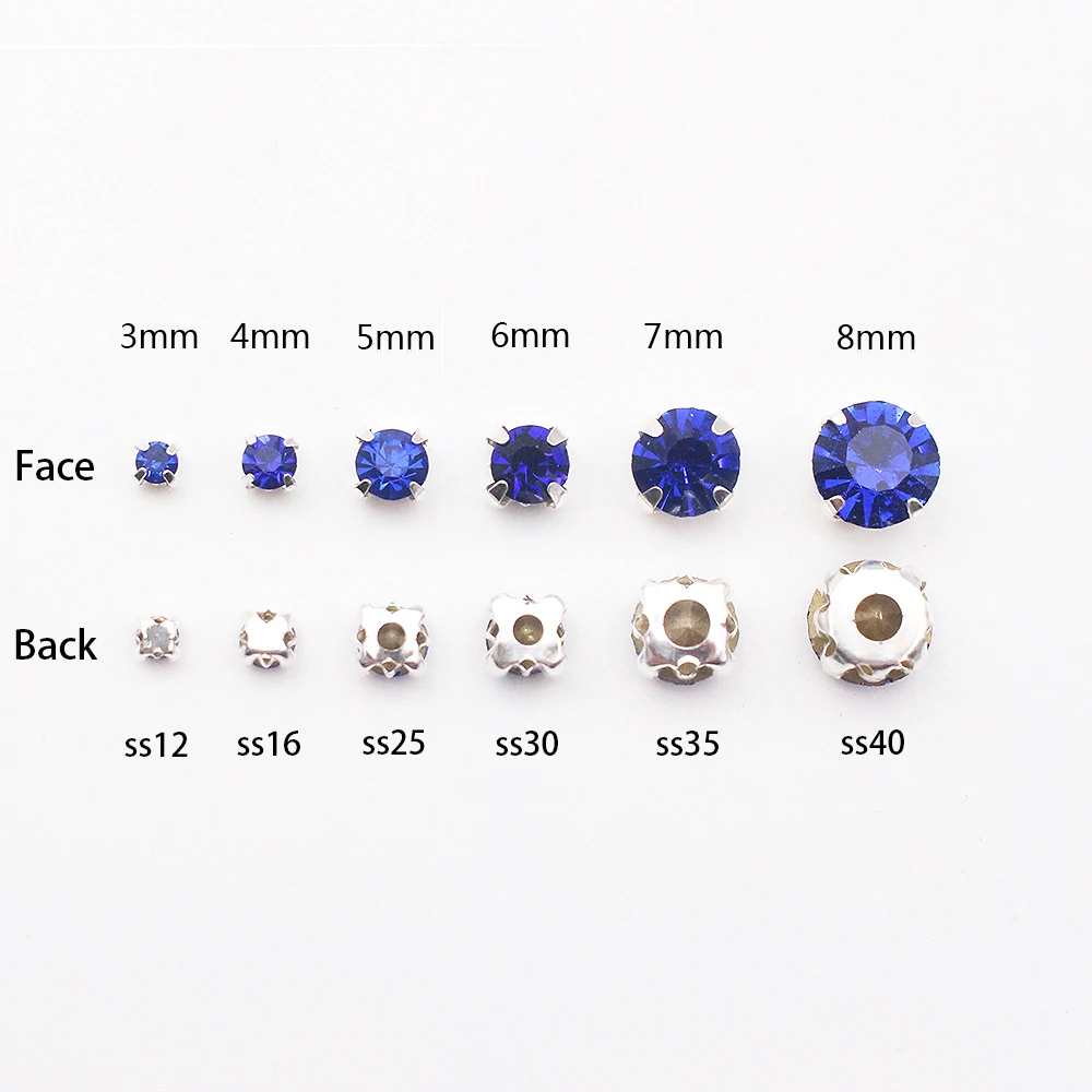 Promotion SS12-SS40 Crystals Claw Cup Rhinestone shiny strass stones metal base Fabric beads Craft Top Rhinestones For Clothes