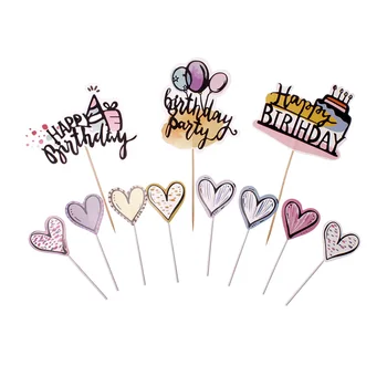 

Ins Happy Birthday Cake Topper Colorful Air Balloon Cupcake Topper For Kids 100 Days Birthday Party Cake Decorations Baby Shower