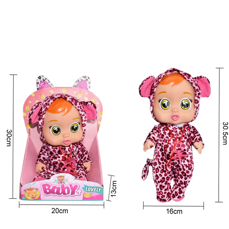 3D Cry Babies Dolls Unicorn Electric Crying Baby Toys Child Doll  Vinyl Silicone Body