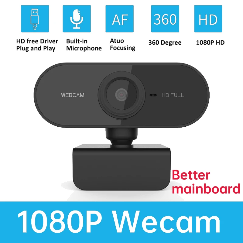 HD 1080P Webcam Mini Computer PC WebCamera with USB Plug Rotatable Cameras for Live Broadcast Video Calling Conference Work pc webcam pc web camera computer camera