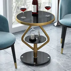 Sofá de lujo ligero y moderno para dormitorio, mesa auxiliar para balcón, juego de té, mesa de centro وووة