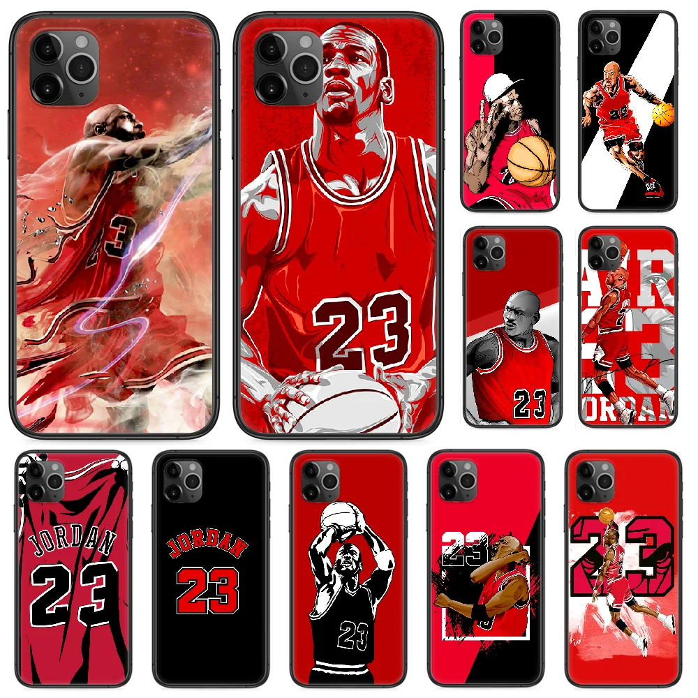 

Jordan 23 Basketball Phone case For iphone 4 4s 5 5S SE 5C 6 6S 7 8 plus X XS XR 11 12 mini Pro Max 2020 black cell cover soft