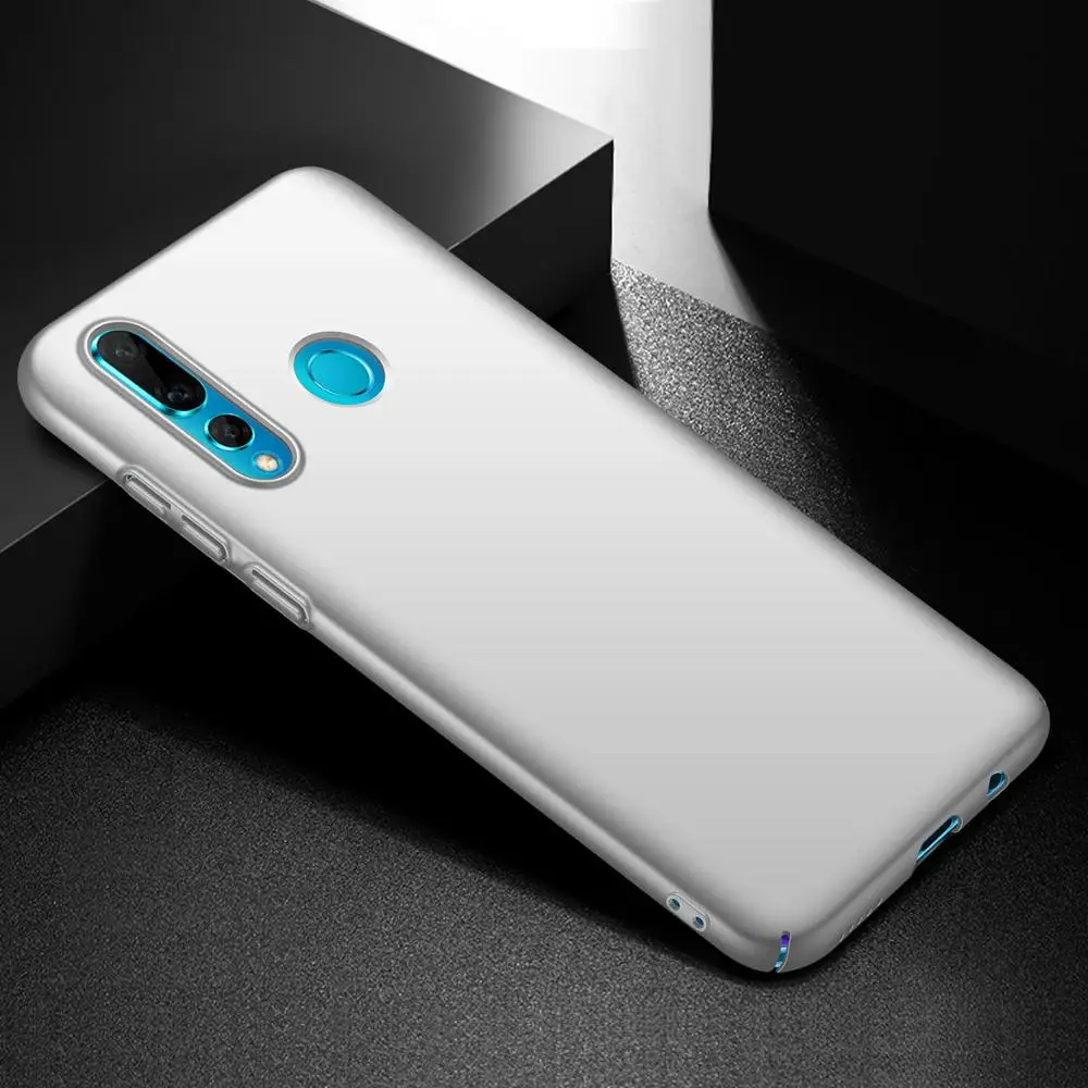 Чехол для huawei P Smart+ чехол для телефона Роскошный Матовый Жесткий чехол для ПК на P Smart+ Plus защитный чехол - Цвет: Белый