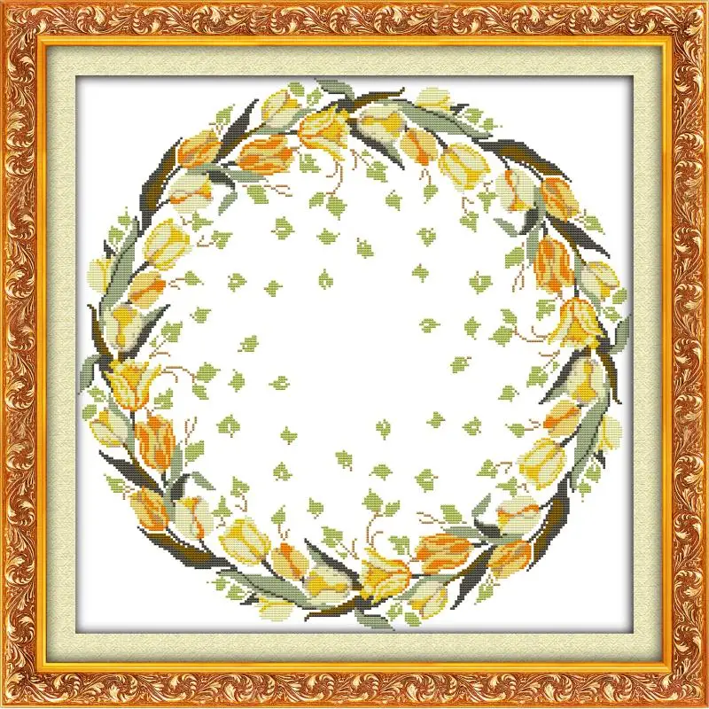 Joy Sunday гирлянда лилий (1) наборы для вышивки крестиком вышивка 11 и 14CTDIY на холсте