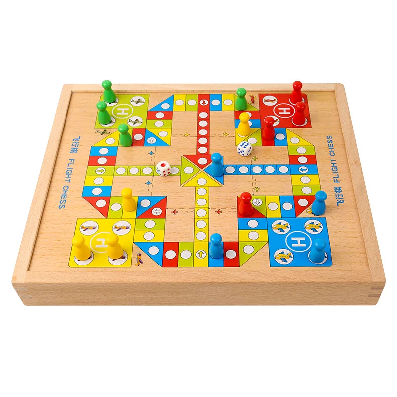 

Five in One Sudoku Five-in-a-row Aeroplane Chess Four Six Sudoku Multi-functional Wooden Tabletop Toys Educational Game
