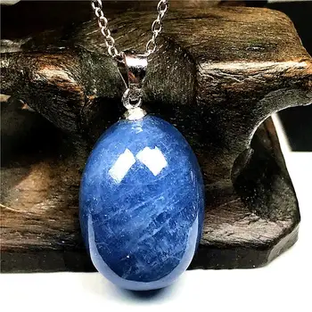 

Natural Ocean Blue Aquamarine Pendant Necklace Jewelry For Woman Lady Man Crystal 18x14x9mm Beads Stone 925 Silver Chain AAAAA