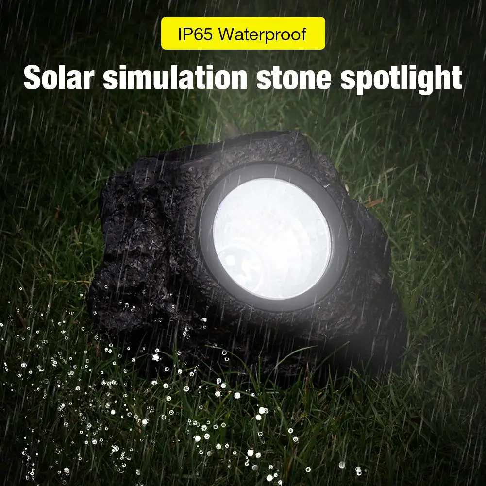 5W Solar Powered Light Simulation Stone Lamp Spotlight Decoration Cold White IP65 Waterproof for Outdoor Garden Lawn Garden solar garden lights