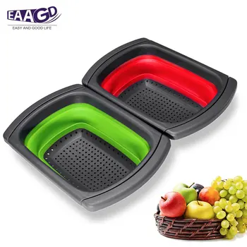 

Kitchen Collapsible Strainers Over The Sink, Vegetable/Fruit Colander Strainer With Extendable Handles Fruit Basket